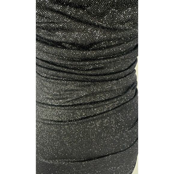 Lucy in the Sky Size XS Black Silver Glitter Dress Cocktail Party NYE Stretch - Picture 7 of 16